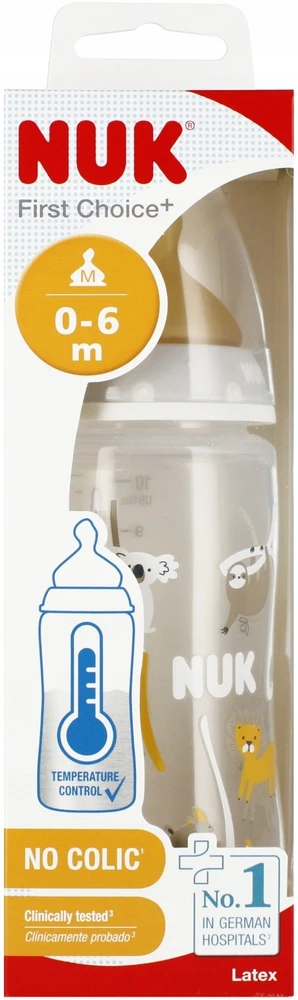 Kūdikio buteliukas su temperatūros kontrole Nuk First Choise, 0-6 mėn, 300 ml