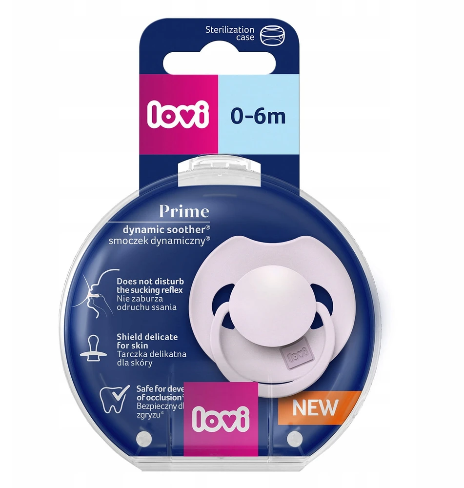 LOVI silikoninis dinaminis čiulptukas Prime, Lilac, 0-6m, 1 vnt., 34/420