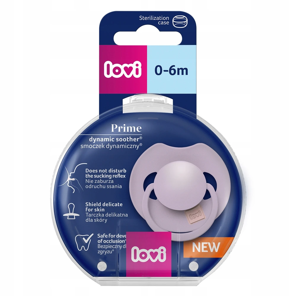 LOVI silikoninis dinaminis čiulptukas Prime, Violet, 0-6m, 1 vnt., 34/421
