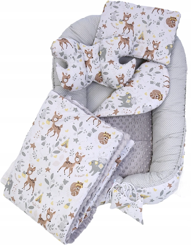 Kūdikio lizdelis su priedais Babymam, pilkas, 0-24 mėn