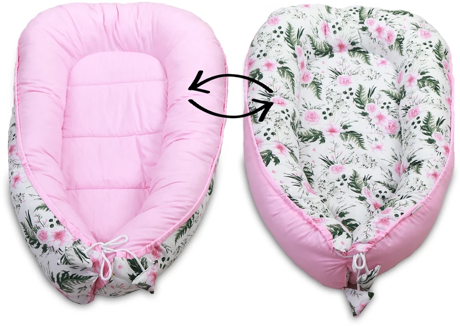 Kūdikio lizdelis su priedais Babymam, rožinis, 0-24 mėn