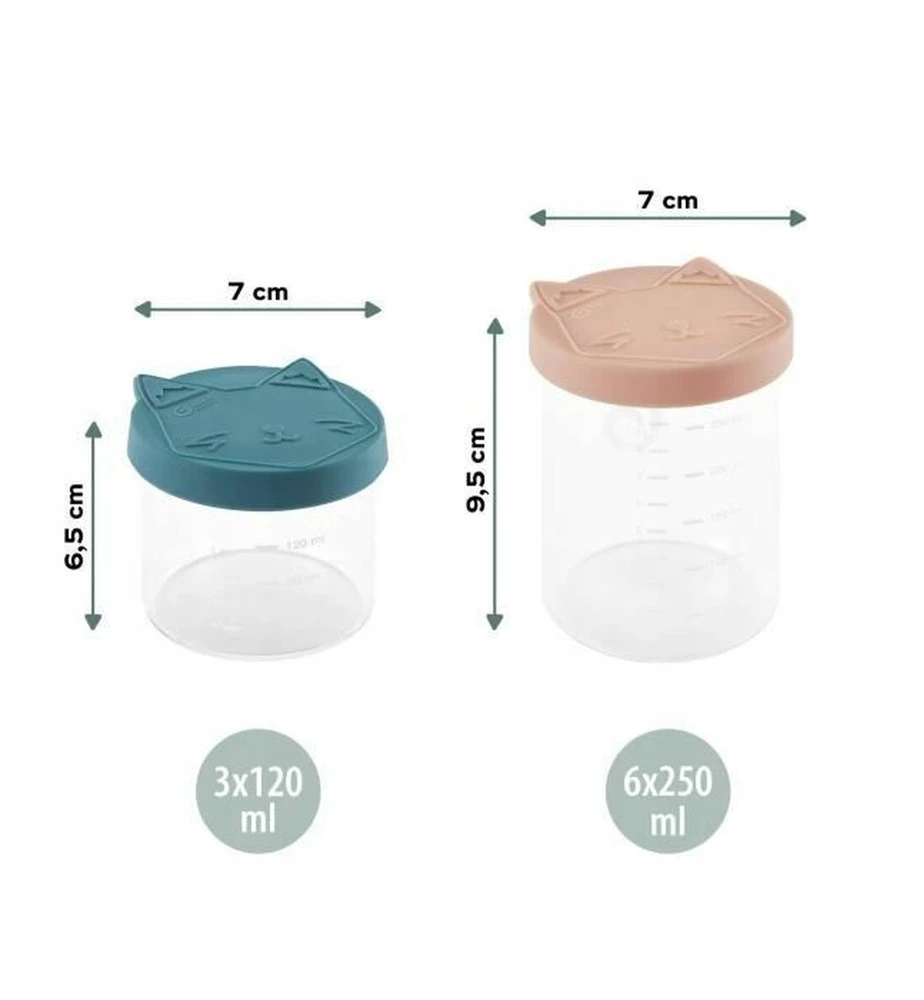 Babymoov - ISY dubenėliai - 6 x 250 ml + 3 x 120 ml