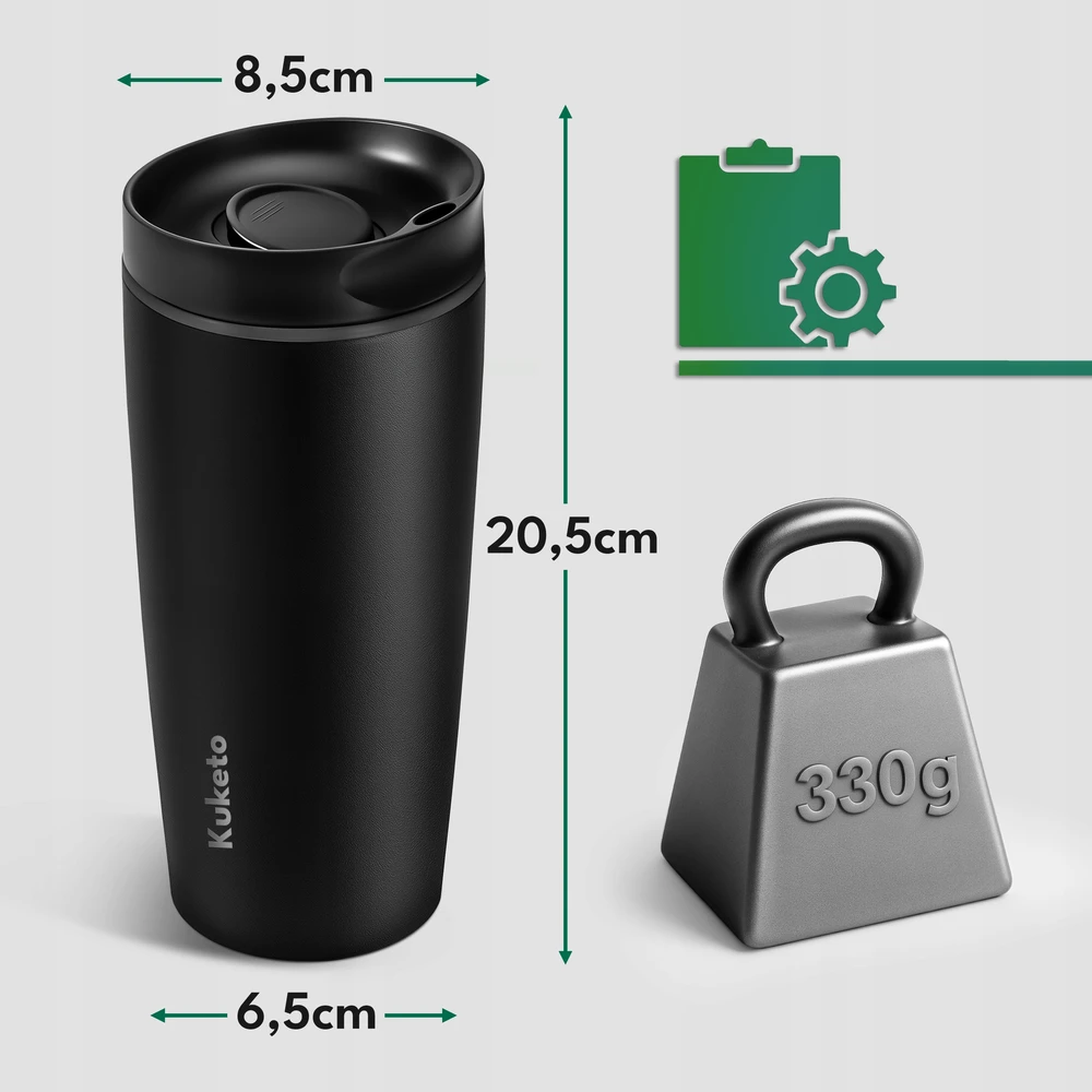 Kuketo TERMINIS puodukas kavai, ARBATA THERMAL AUTOMOBILIUI, DIDELIS, nepralaidus, 580ml