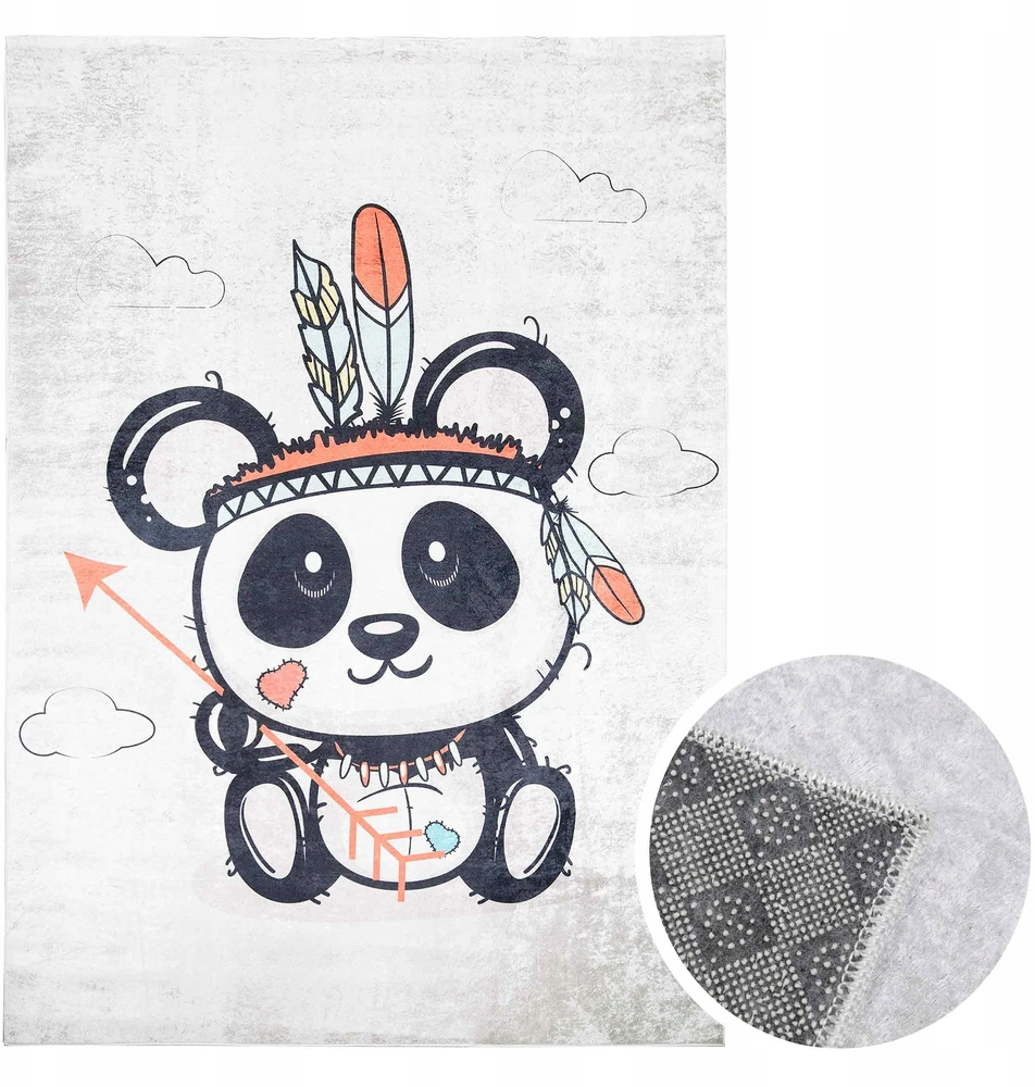 Kupdywan DYWAN ANTYPOŚLIZGOWY PRANIA Panda Indianin 120x170