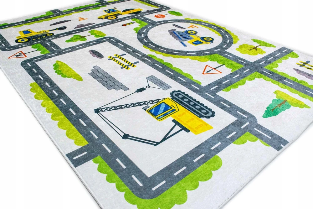 Kupdywan Dywan Dziecięcy Antypoślizgowy Plac BUDOWY Ulice Trasy 120x170