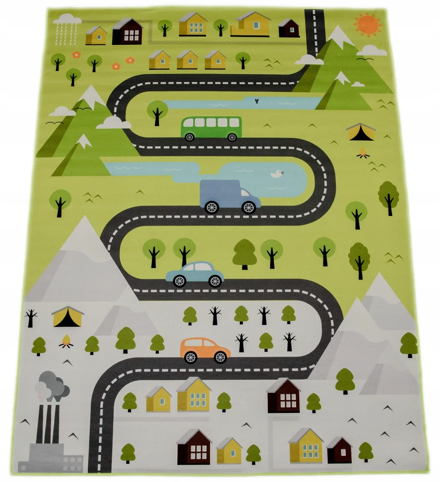 Kupdywan Dywan Dziecięcy do Pokoju Droga Trasy Las Płaski 180x250 cm