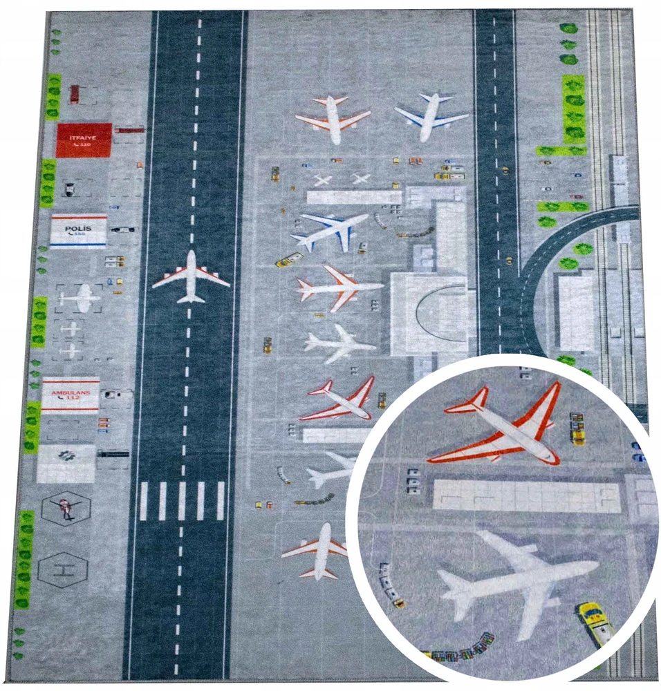 Kupdywan Dywan Dziecięcy Do Pokoju Lotnisko 160x230 Air Port Terminal Antypoślizgowy