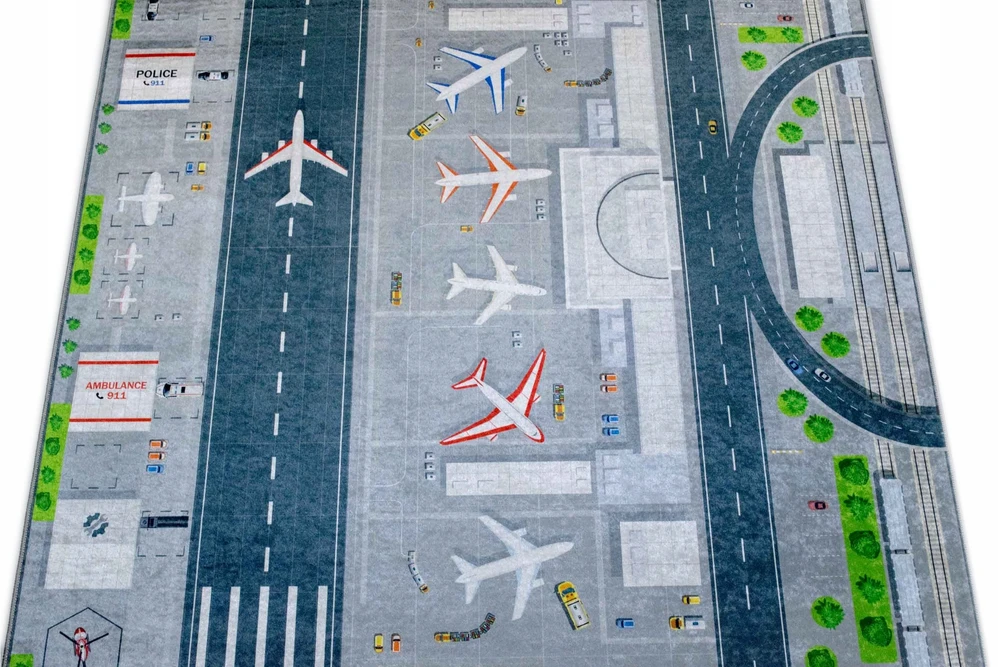 Kupdywan Dywan Dziecięcy Do Pokoju Lotnisko 160x230 Air Port Terminal Antypoślizgowy
