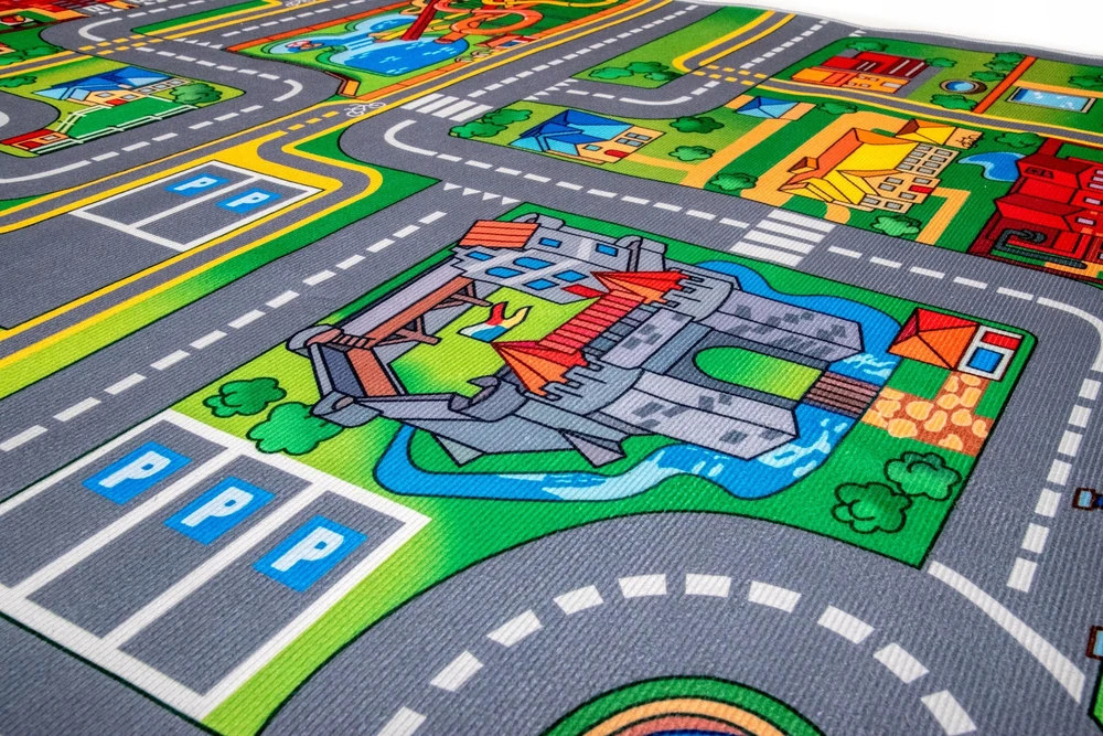 Kupdywan Dywan Dziecięcy Droga Miasto Ulice Trasy Miękki Znaki 80x150 cm