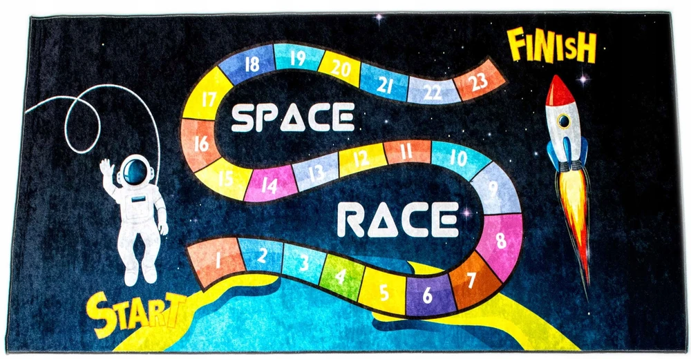 Kupdywan Dywan SPACE RACE KOSMONAUTA dla Dziecka Gra planszowa 120x170 cm