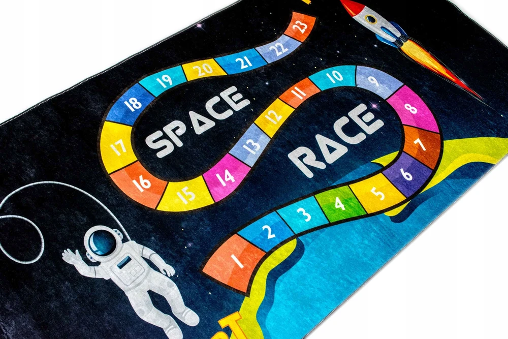 Kupdywan Dywan SPACE RACE KOSMONAUTA dla Dziecka Gra planszowa 120x170 cm