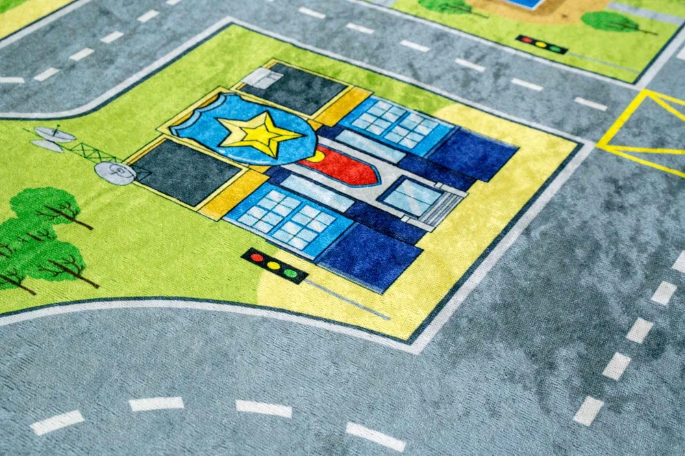 Kupdywan VAIKŲ KILIMAS KELIAS MIESTO KAIMO GATVĖS MARŠRUTAI APAČIAS 120x170cm