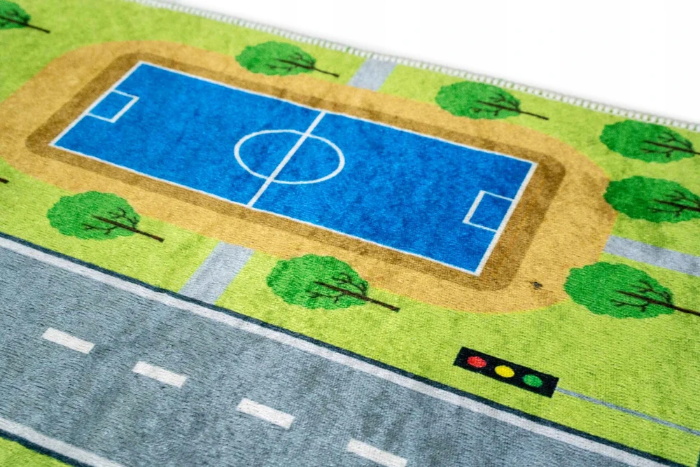 Kupdywan Vaikų kilimas Miesto Gatvės Maršrutai Automobiliai Moksliniai ženklai Neslystantys 80x150