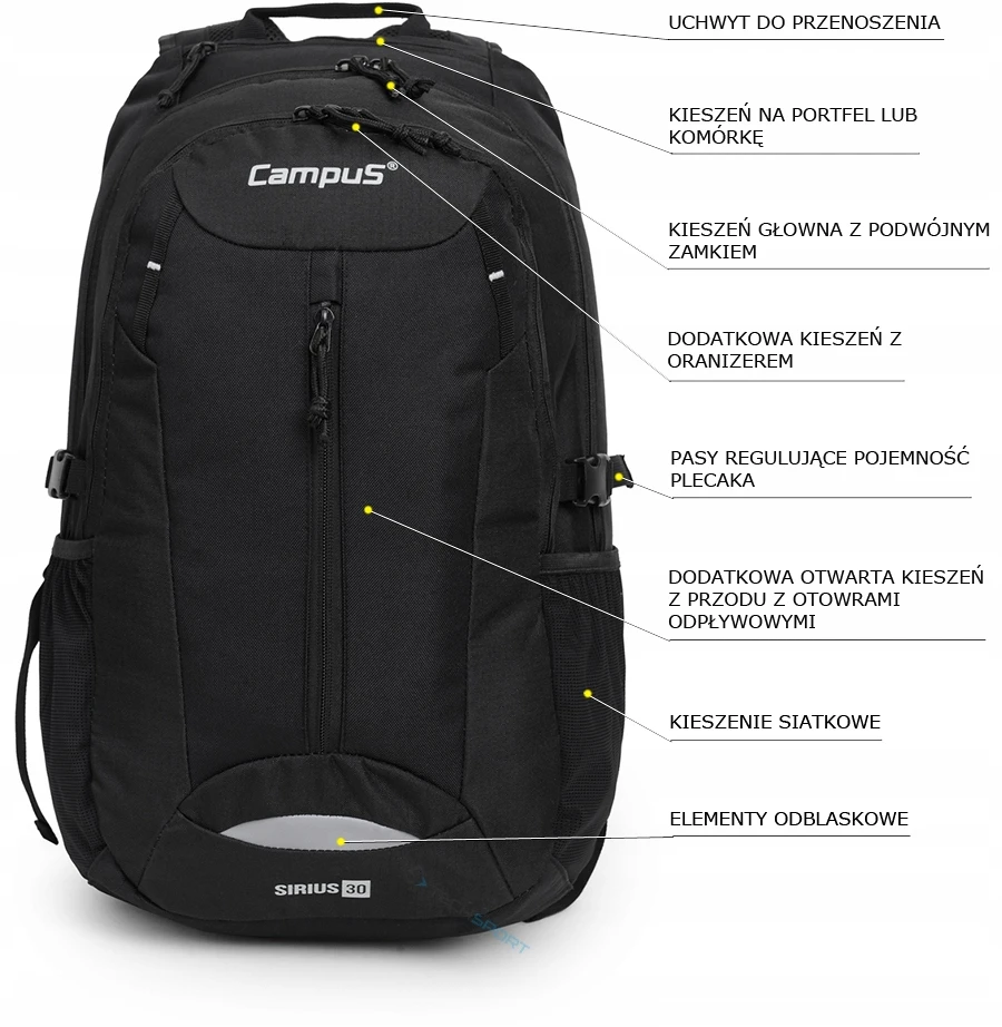 Kuprinė Campus Sirius, 30 l