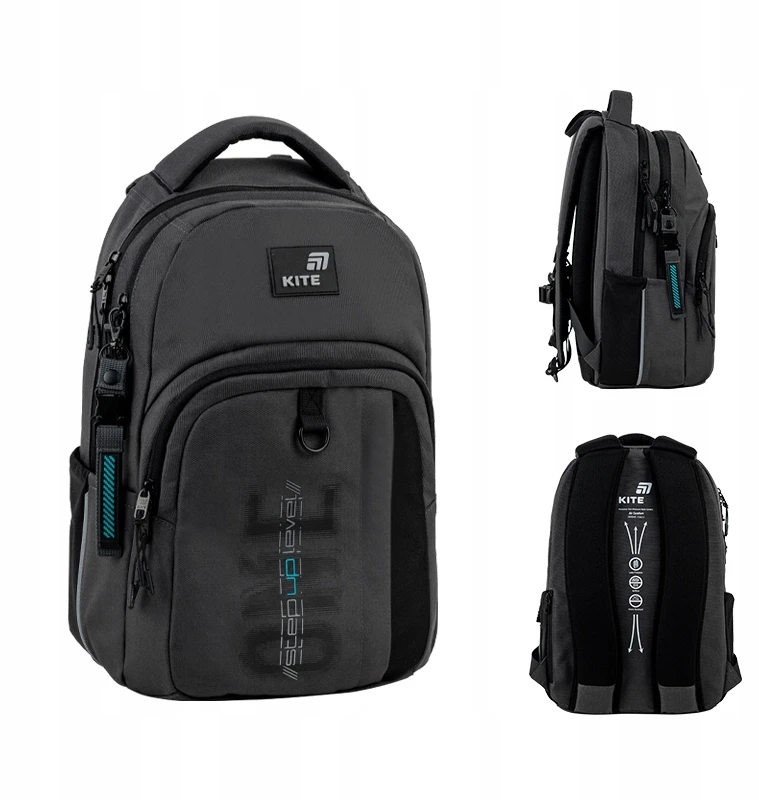 Mokyklinė kuprinė „Kite“ K26-2578M-3. pilkos sp.. 29x17x42 cm