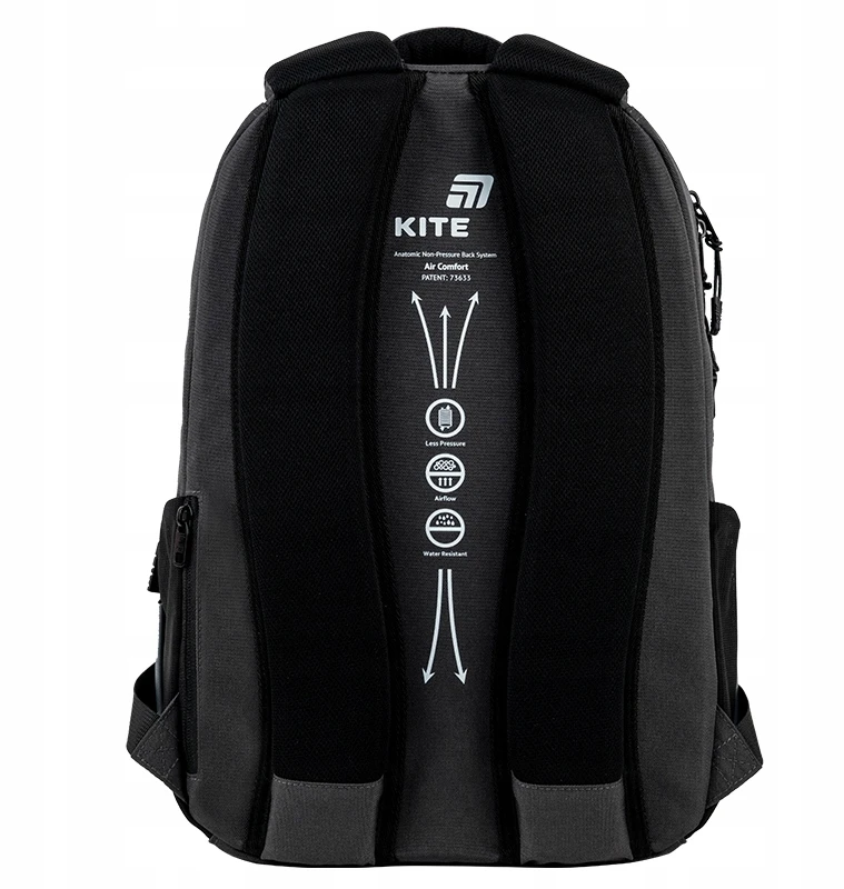 Mokyklinė kuprinė „Kite“ K26-2578M-3. pilkos sp.. 29x17x42 cm