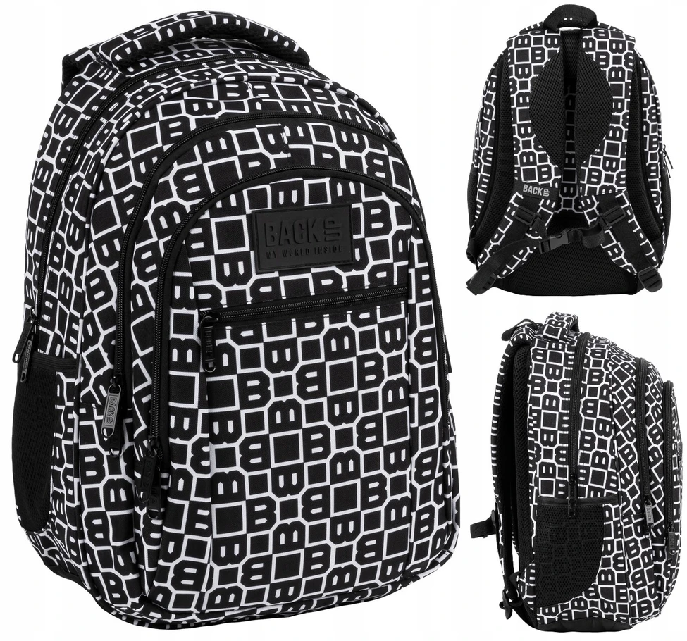 Kuprinė mokyklinė Back Up, 26l, balta/juoda