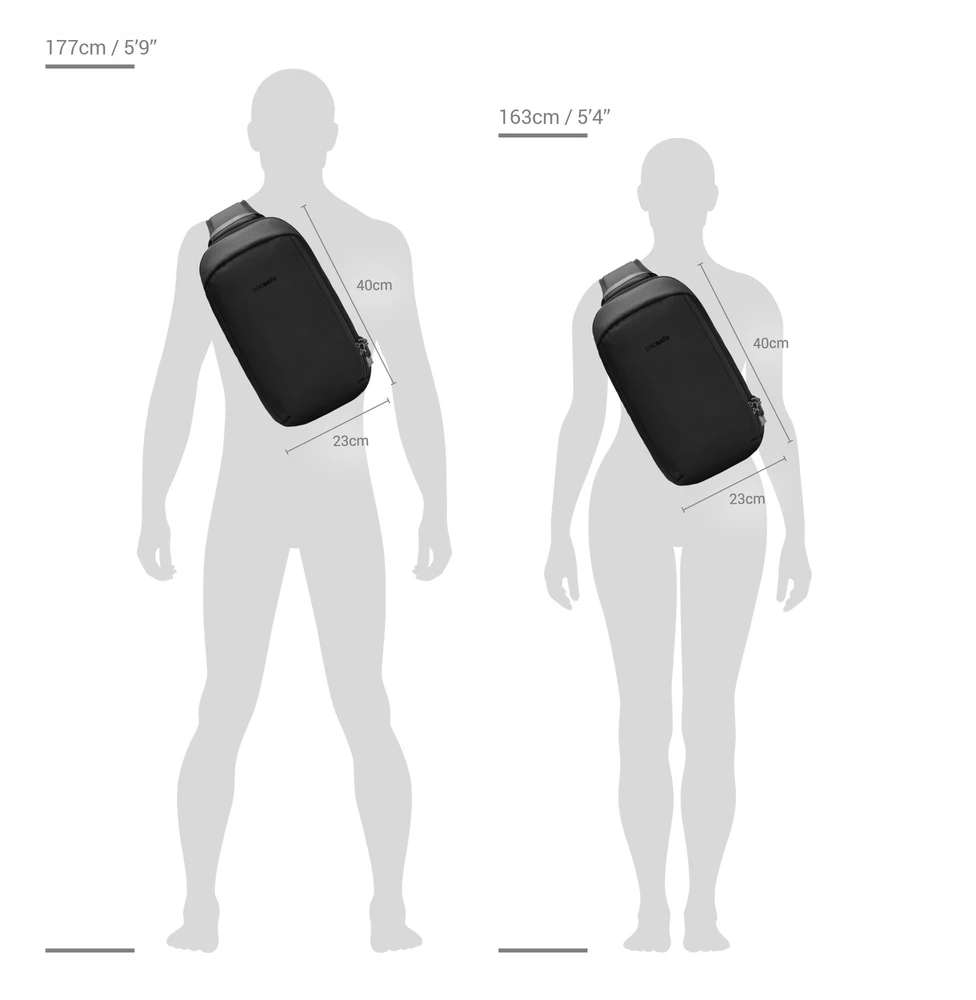 Kuprinė per petį Pacsafe Vibe su RFID apsauga nuo vagystės, tamsiai mėlyna