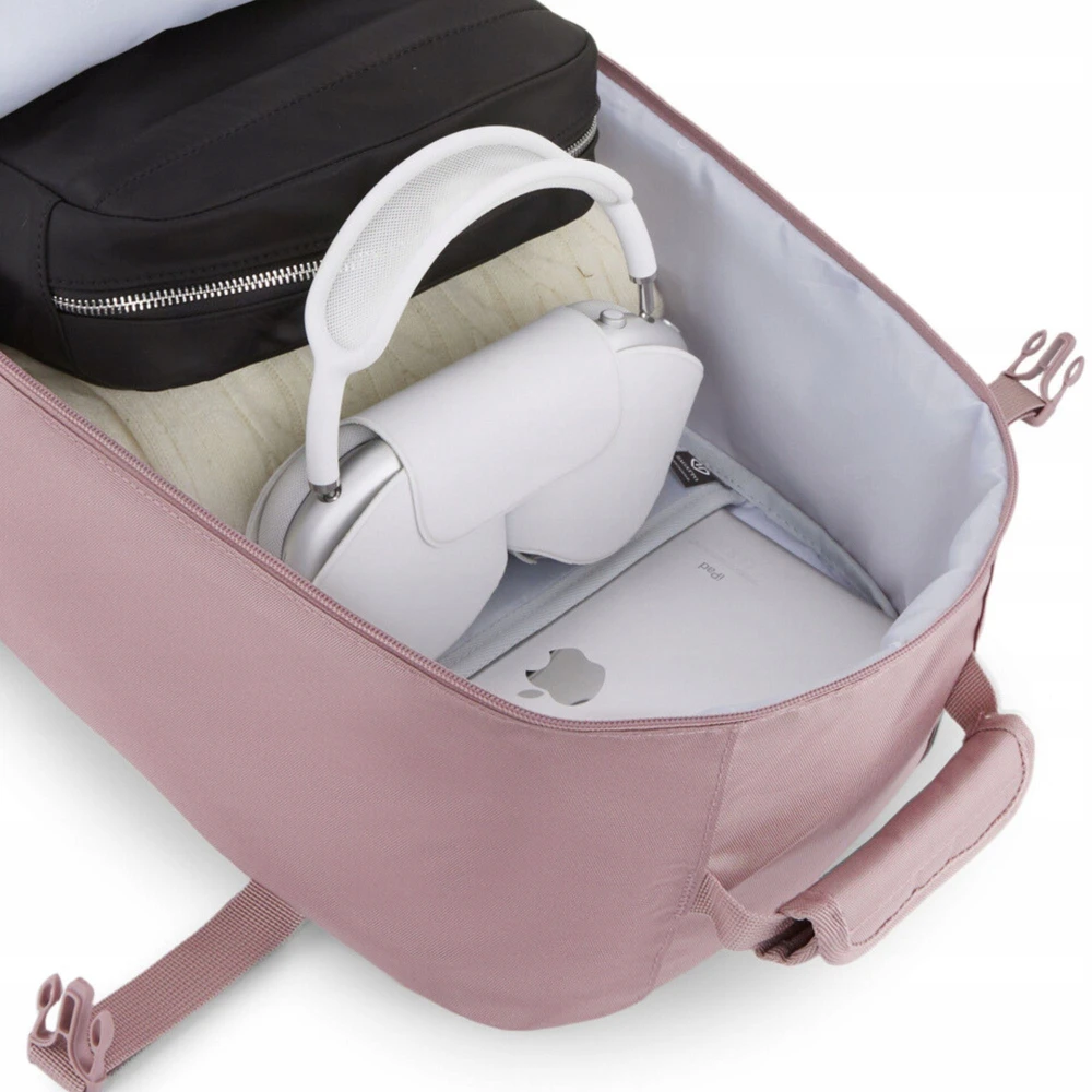 Zagatto Kelioninė kuprinė lėktuvui 40x30x20 cm su laptopo skyriumi, lengvas rankinis bagažas Ryanair / Wizz Air, rožinė