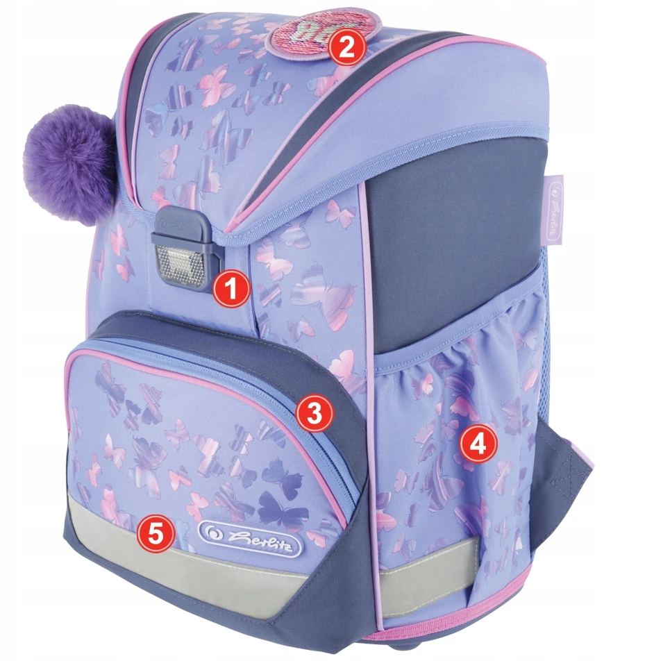 Kuprinė su priedais Herlitz UltraLight Plus Butterfly Paradise