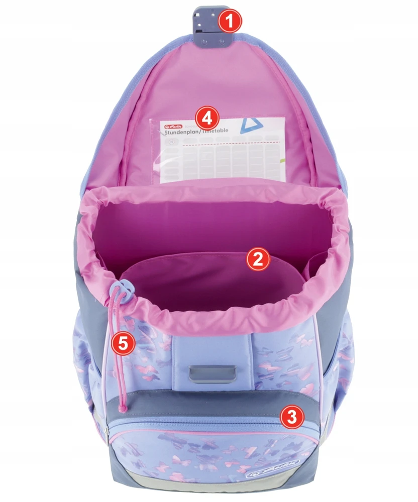 Kuprinė su priedais Herlitz UltraLight Plus Butterfly Paradise