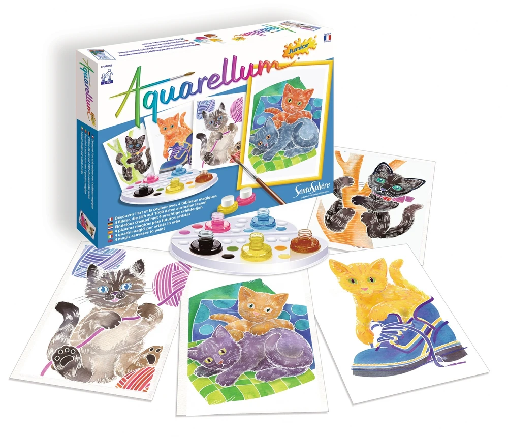 Kūrybinės tapybos rinkinys SentoSphere Aquarellum Cats 13 vnt.