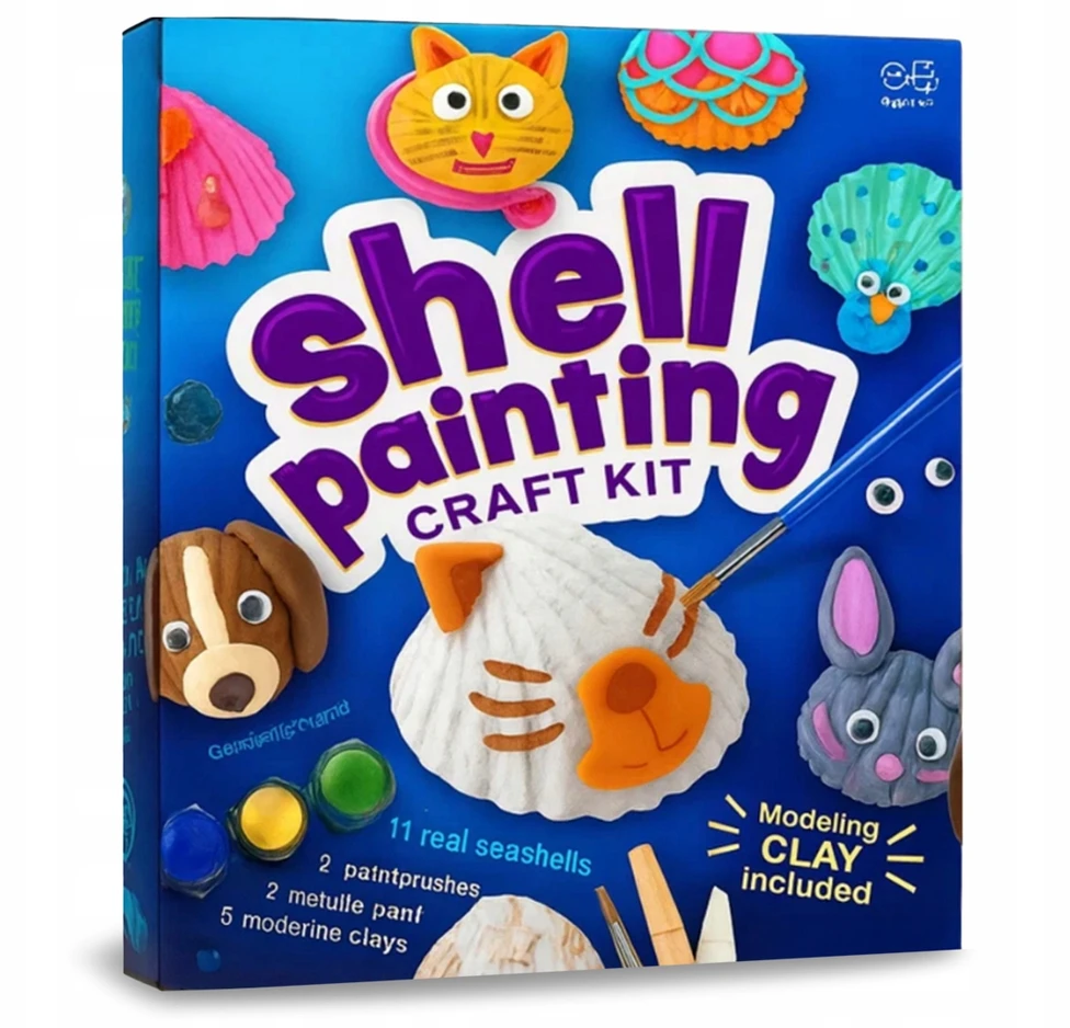 KŪRYBINGAS „Pasidaryk pats“ SHELL DAŽYMO RINKINYS, „SHELL Crafts“ DOVANA