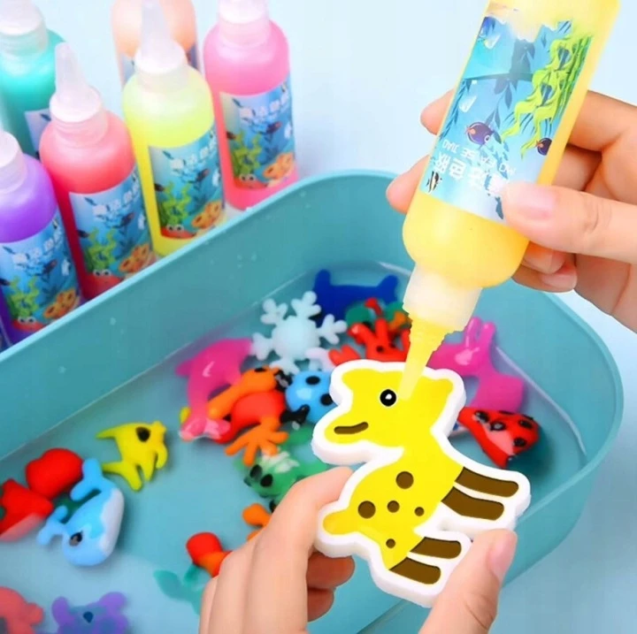 KŪRYBINGAS UGAVIMO RINKINYS VAIKAMS „Pasidaryk pats“ gelis MAGICAL WATER FIGURINES COLRS
