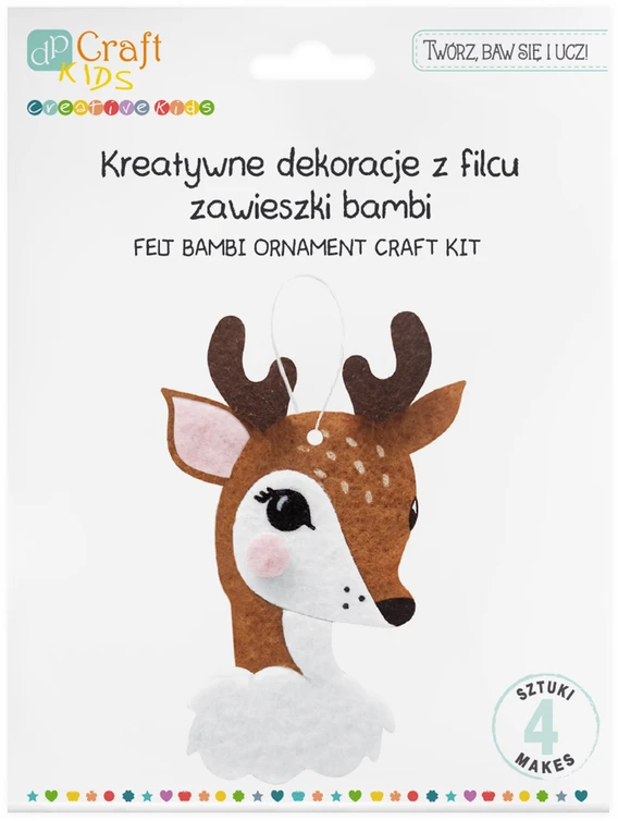Kūrybingi veltinio dekoracijos pakabukai Bambi dpCraft elnio elnio veltinis