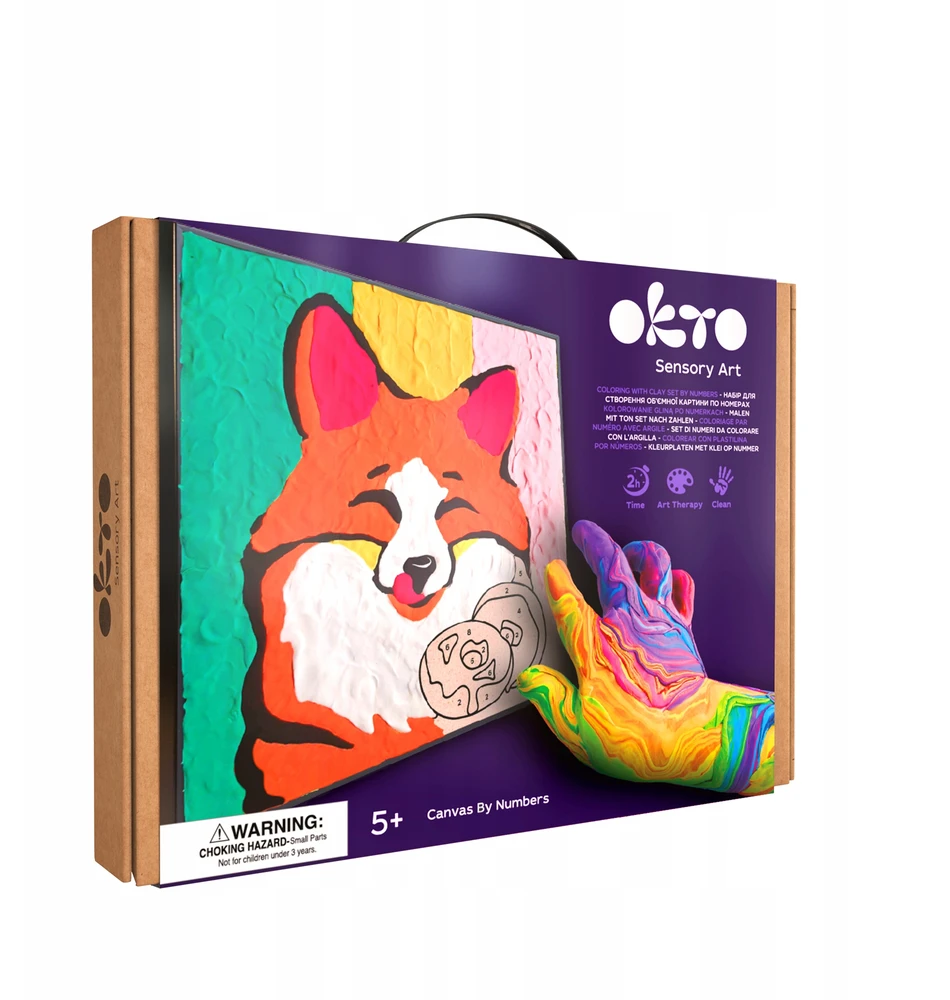 Kūrybinio meninio lapės paveikslo rinkinys, plastilinas, putplasčio virvė, OKTO