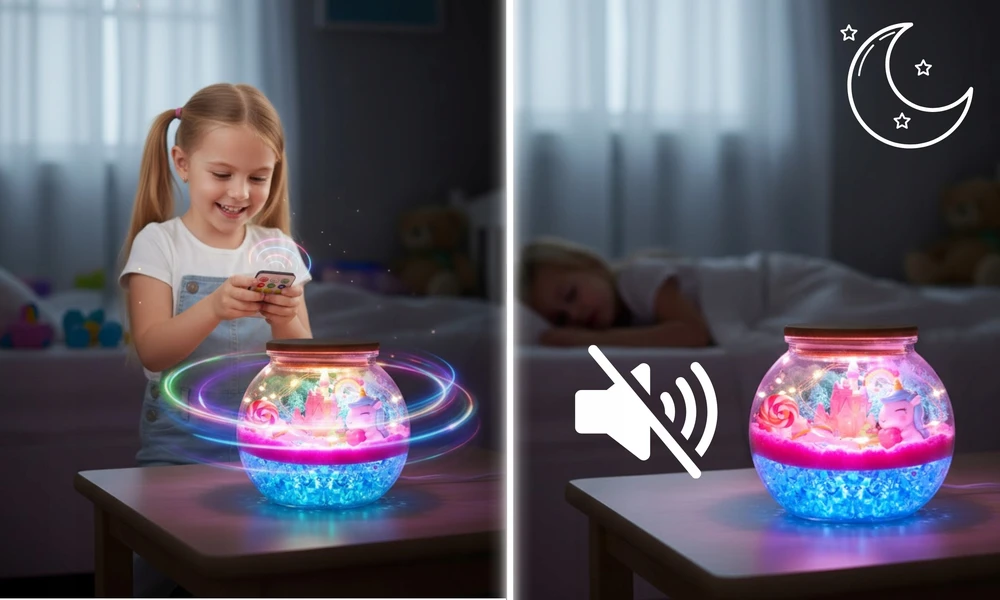 Kūrybinis 2 vienaragių rinkinys terariumo LED lempos nuotolinio valdymo kinetinis smėlis