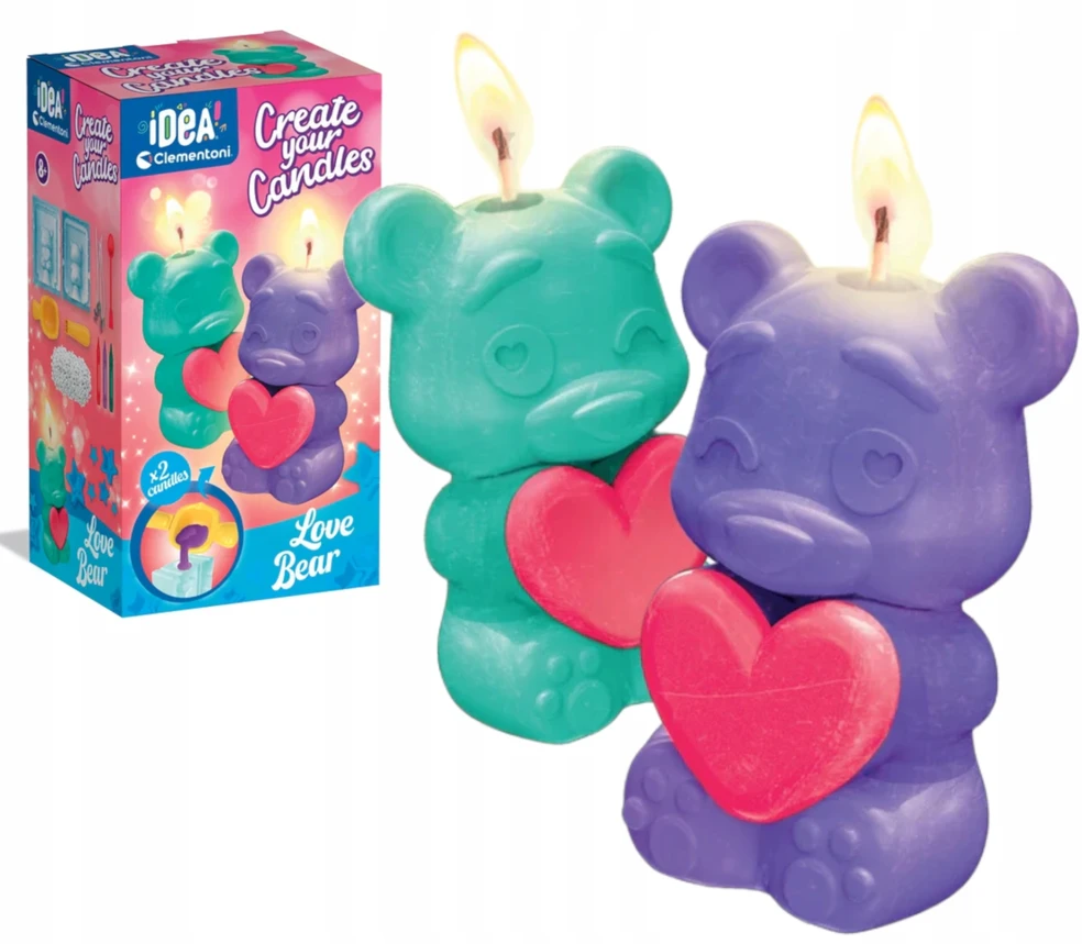 KŪRYBINIS MINI ŽVAKIŲ GAMYKLINIS RINKINYS - LOVE BEAR CLEMENTONI