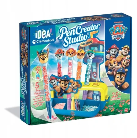 Kūrybinis rinkinys Clementoni Paw Patrol rašiklio kūrimo studija, 5 rašikliai ir lipdukai