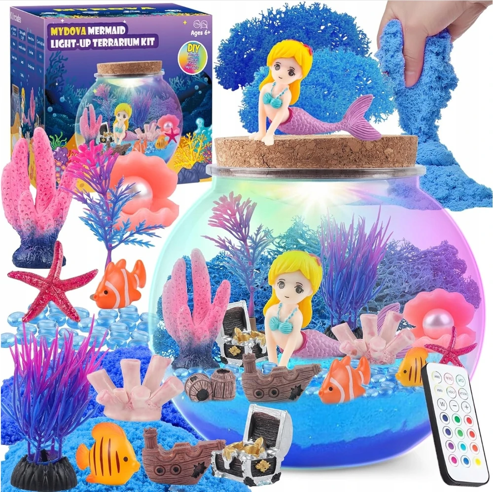 KŪRYBINIS RINKINYS KURTI CRYSTAL TERRARIUM DIY LED LAMP 13 COLORS