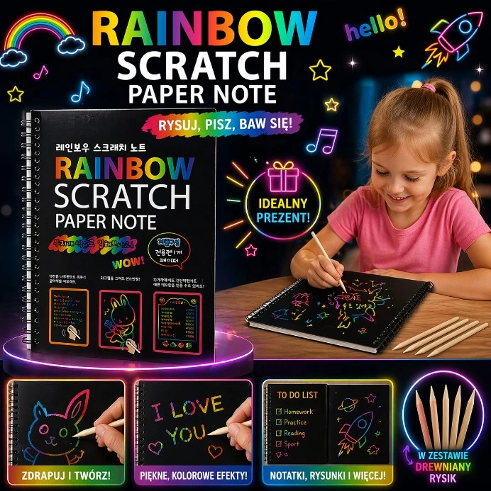 KŪRYBINIS RINKINYS – „Magic Scratch“ užrašų knygelė