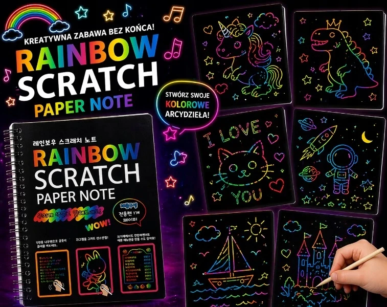 KŪRYBINIS RINKINYS – „Magic Scratch“ užrašų knygelė