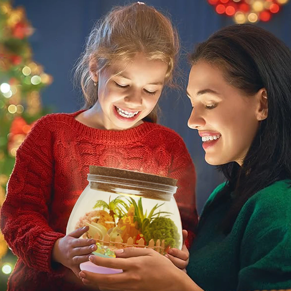 KŪRYBINIS RINKINYS MERGAITĖMS NAKTINIS LAMPAS KINETIC SAND DIY DOVANŲ