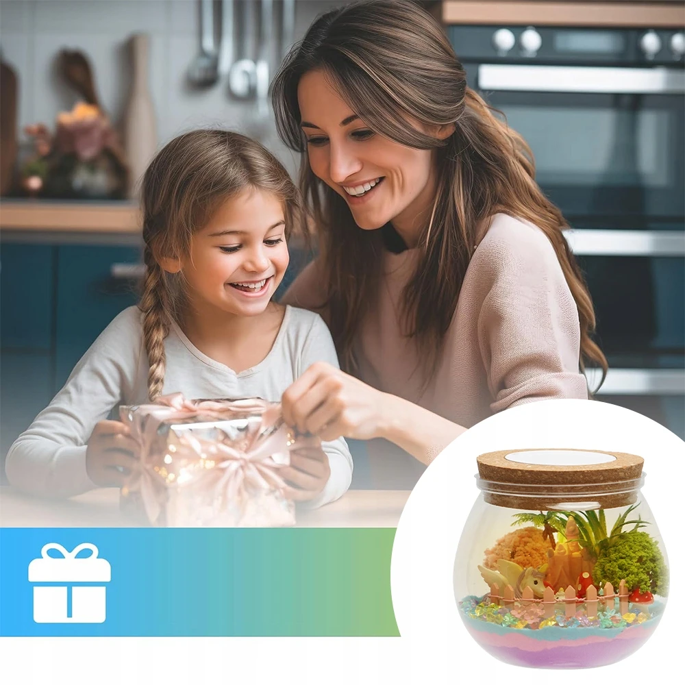 KŪRYBINIS RINKINYS MERGAITĖMS NAKTINIS LAMPAS KINETIC SAND DIY DOVANŲ