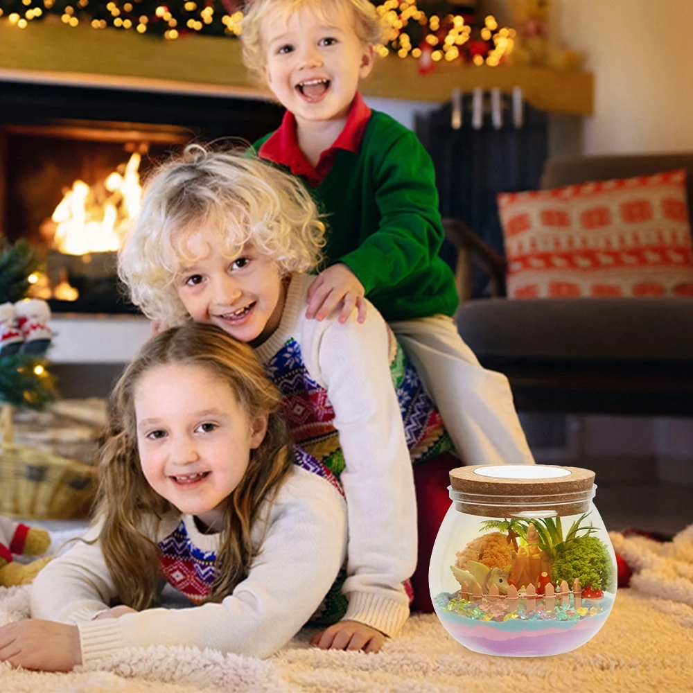 KŪRYBINIS RINKINYS MERGAITĖMS NAKTINIS LAMPAS KINETIC SAND DIY DOVANŲ