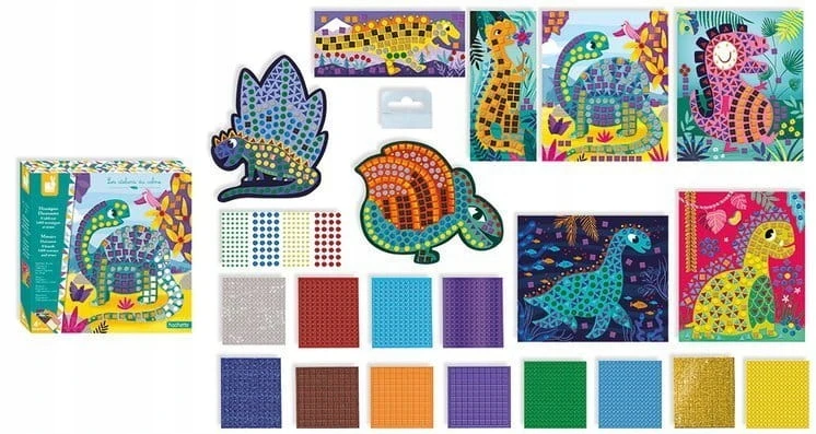 Kūrybinis rinkinys Mosaic Dinosaurs 4+, Janod