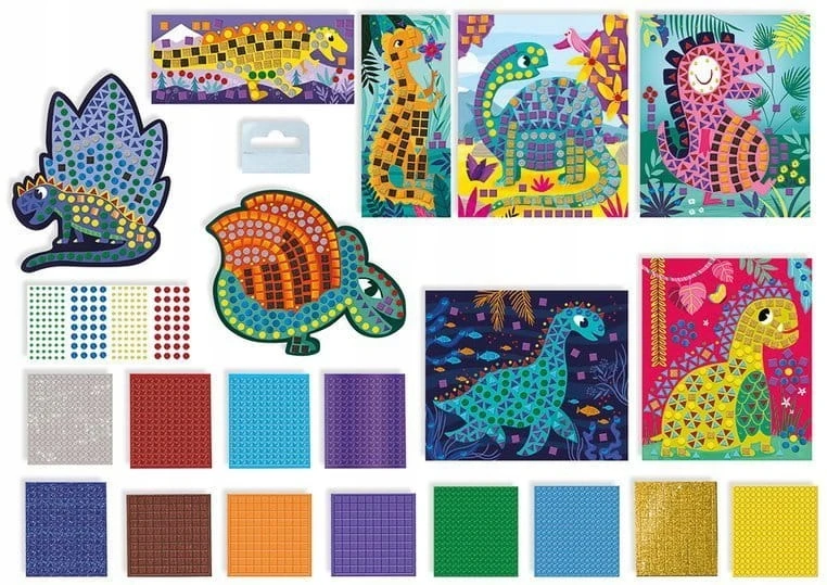 Kūrybinis rinkinys Mosaic Dinosaurs 4+, Janod