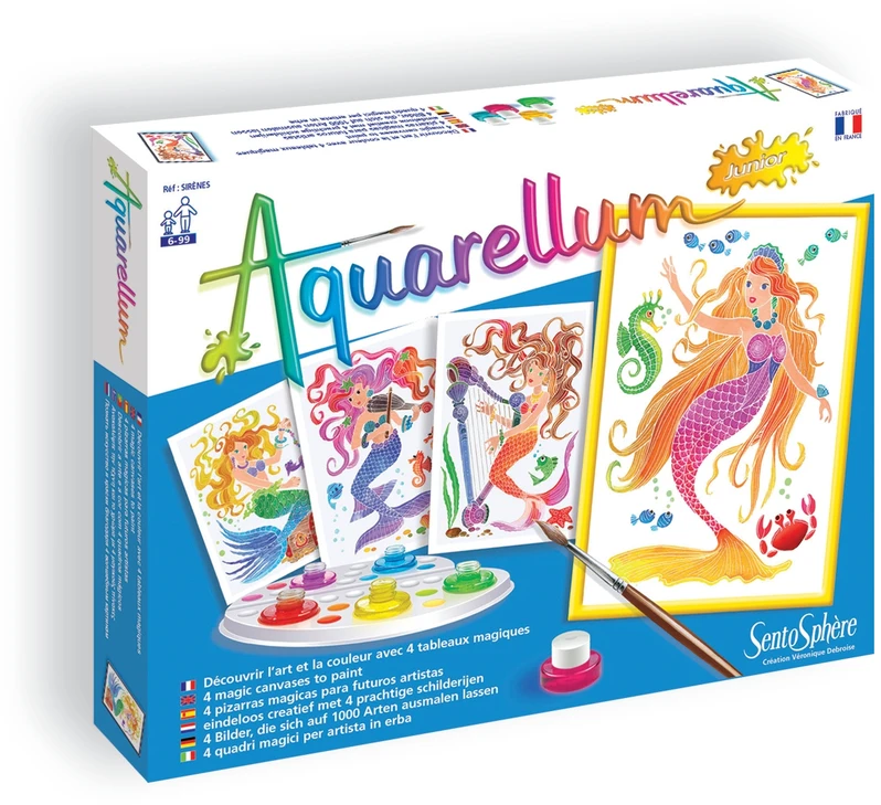 Kūrybinis rinkinys piešimui ir tapybai SentoSphere Aquarellum Mermaids 12 vnt