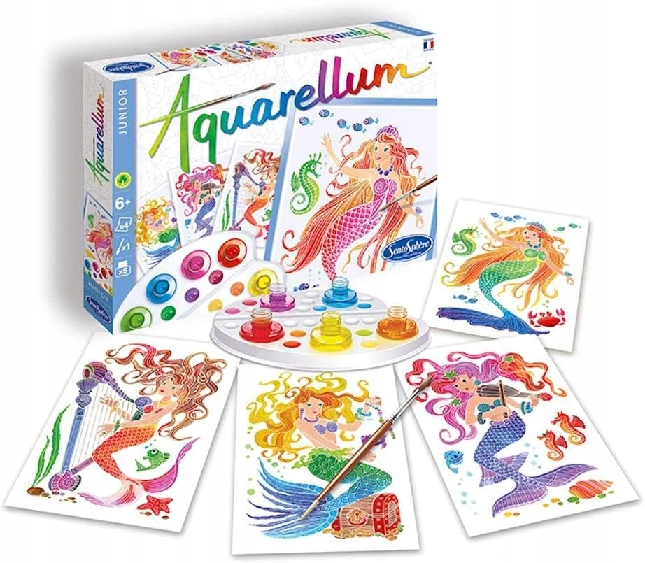 Kūrybinis rinkinys piešimui ir tapybai SentoSphere Aquarellum Mermaids 12 vnt