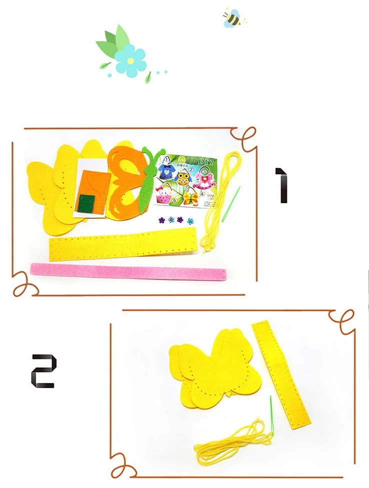 Kūrybinis rinkinys Spalvingos rankinės iš veltinio siuvimo rinkinys DIY 4 vnt