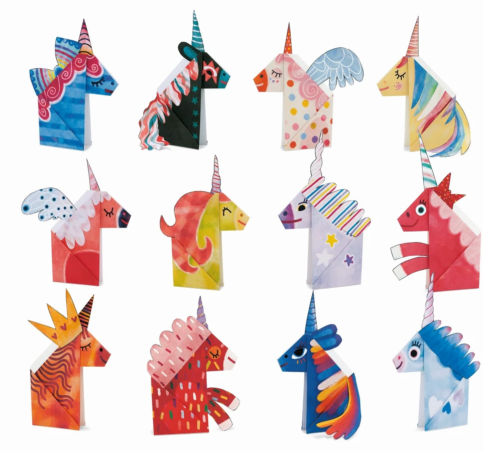 KNYGA Kūrybinis rinkinys vaikams UNICORNS origami 12 Ludattica 5+ modelių