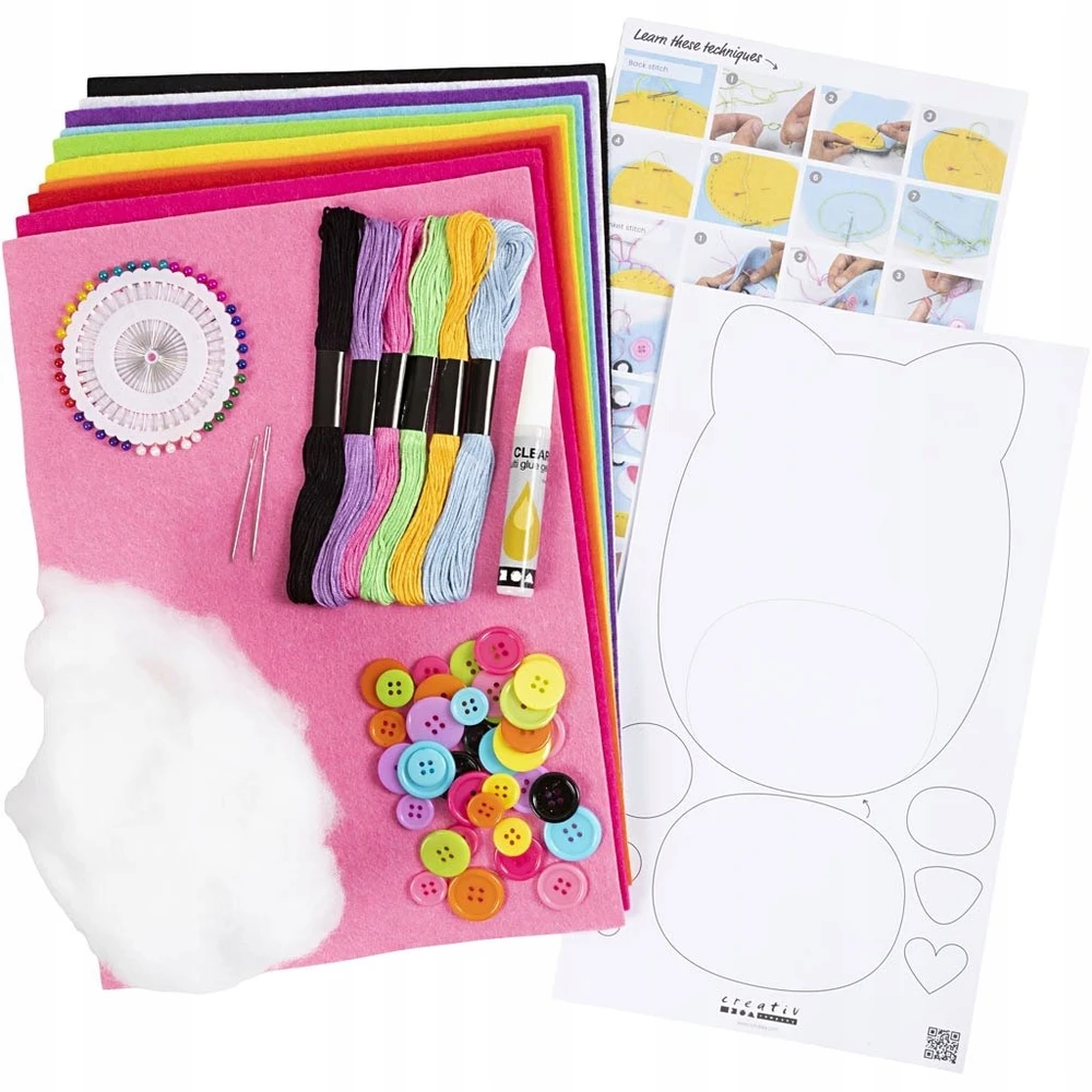Diy Kitcreative Toys Creativ veltinio meškiukų siuvimo rinkinys vaikams 6+
