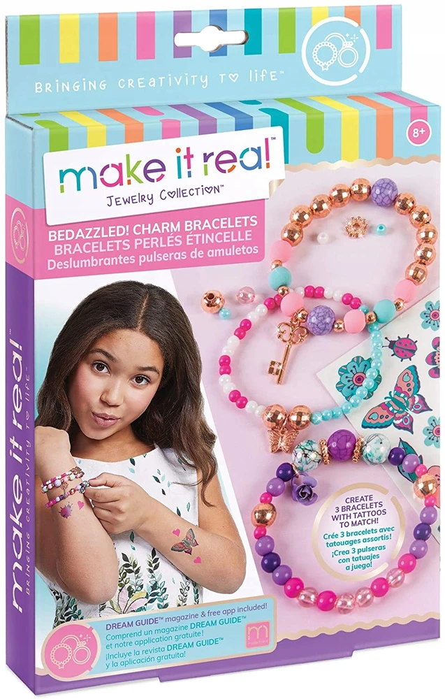 kūrybiškumas MAKE IT REAL Karoliukų apyrankių gamybos rinkinys DOVANA