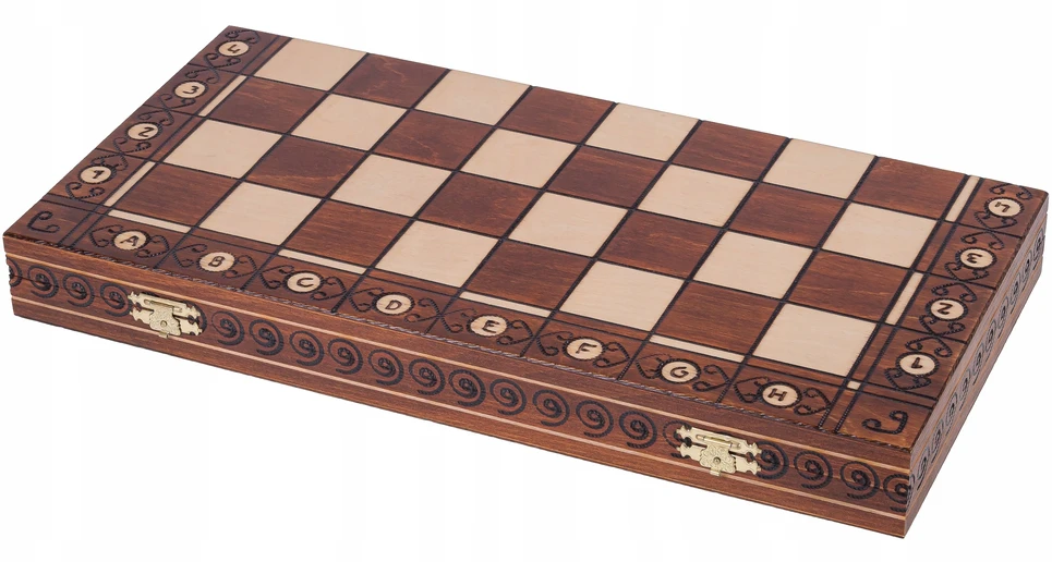 Kvadratas - CONSUL LUX medinės šachmatų figūrėlės - 48 x 48 cm - Metalinės svertinės figūrėlės