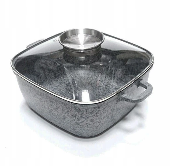 Kvadratinis indukcinis marmurinis LIETUS PUODAS 5,5 L 26cm ZILNER GR22