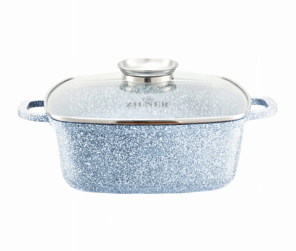 Kvadratinis keramikinis-marmurinis puodas ZILNER ZL-7062 (4,4 l) dujų indukcija